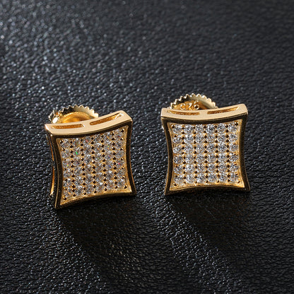 Iced Square Earring Studs