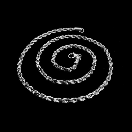 Rope Chain 4mm - White Gold